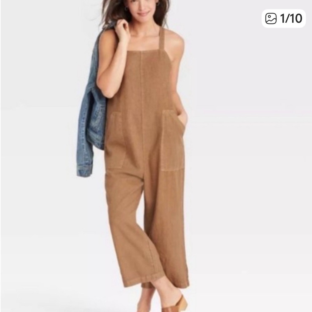 Universal Thread Camel Wide-Leg Utility Jumpsuit